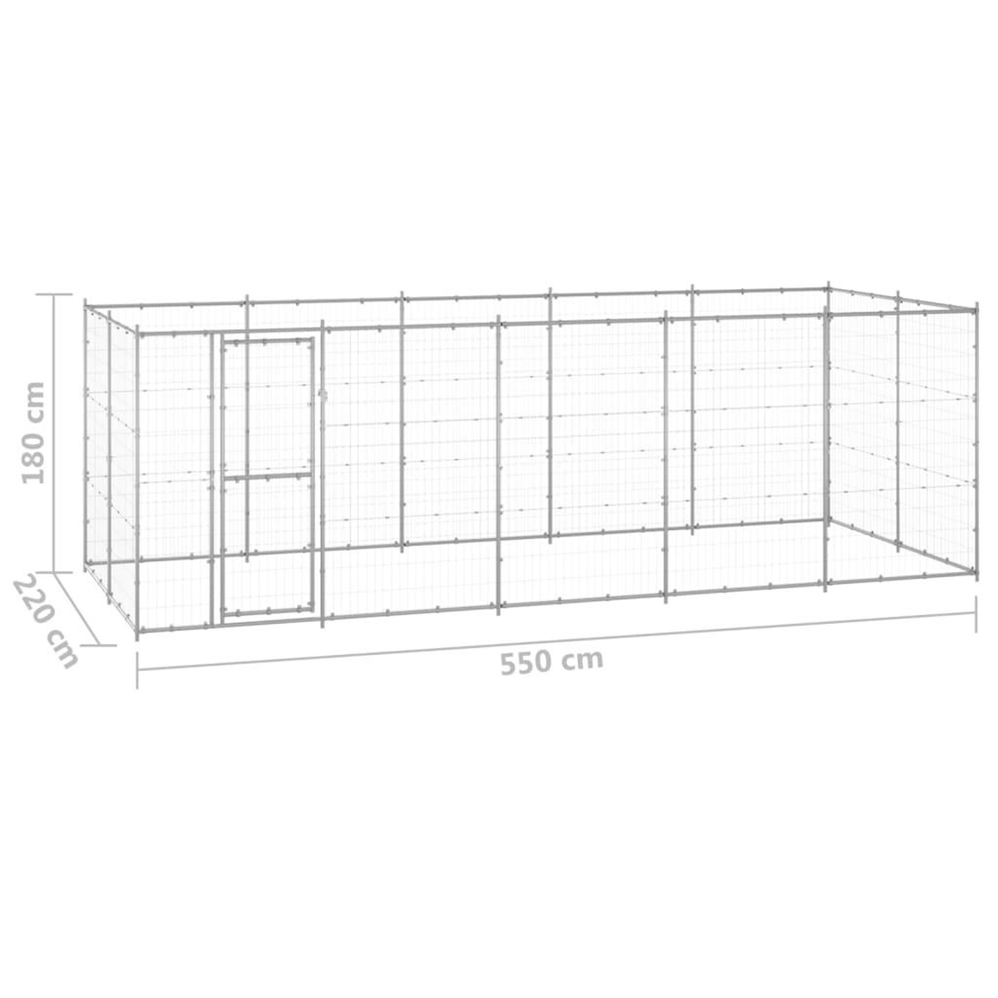 Voir la diapositive 6 : VIDAXL Chenil exterieur Acier galvanise 12,1 m²