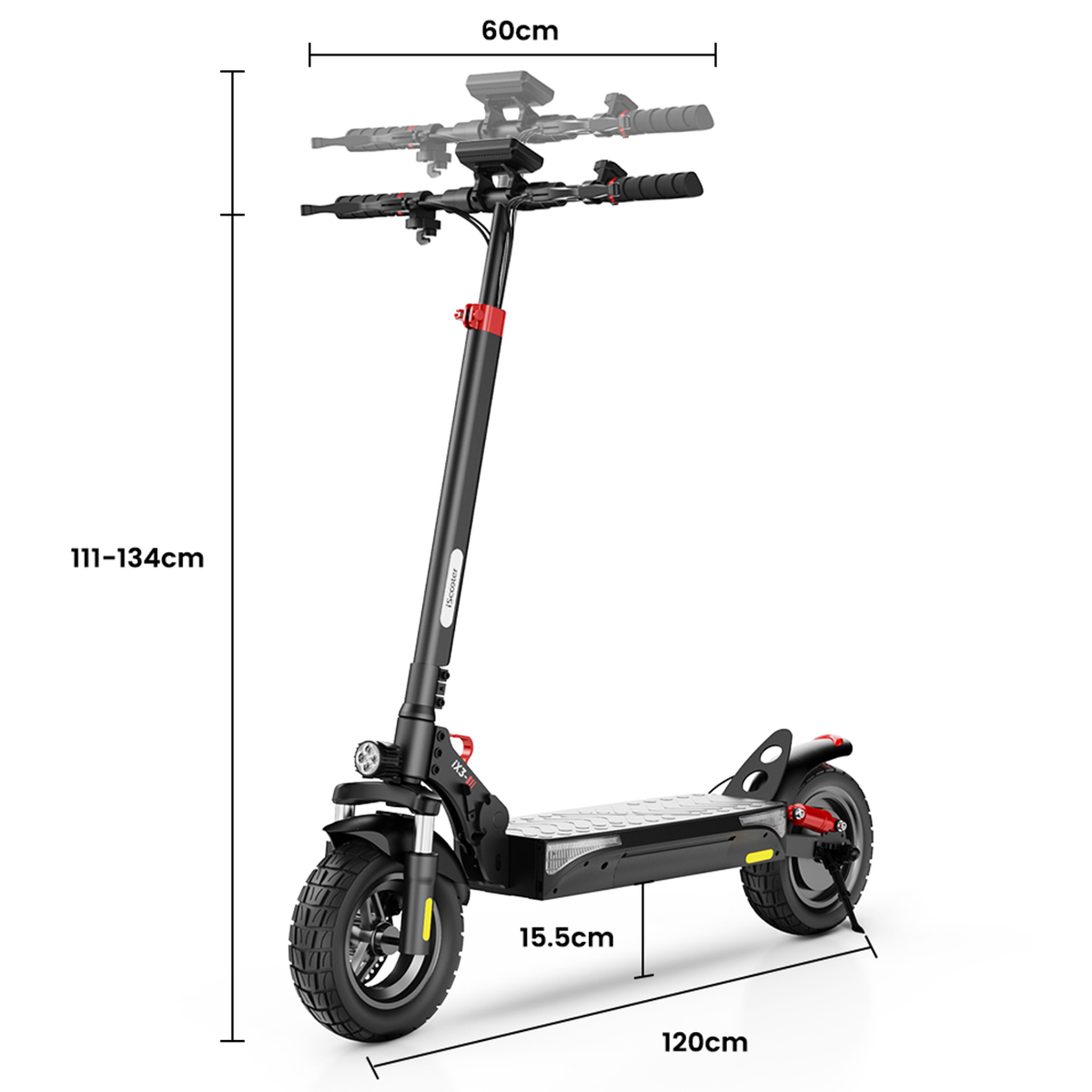 Voir la diapositive 5 : ISCOOTER Trottinette électrique intelligente iScooter iX3 - 800 W 48 V 10 Ah - Avec application
