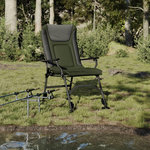 VIDAXL Chaise de peche avec accoudoir pliable vert