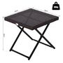Voir la diapositive 3 : OUTSUNNY Table basse pliable de jardin style cosy chic dim. 40L x 40l x 40H cm métal époxy résine tressée imitation rotin marron