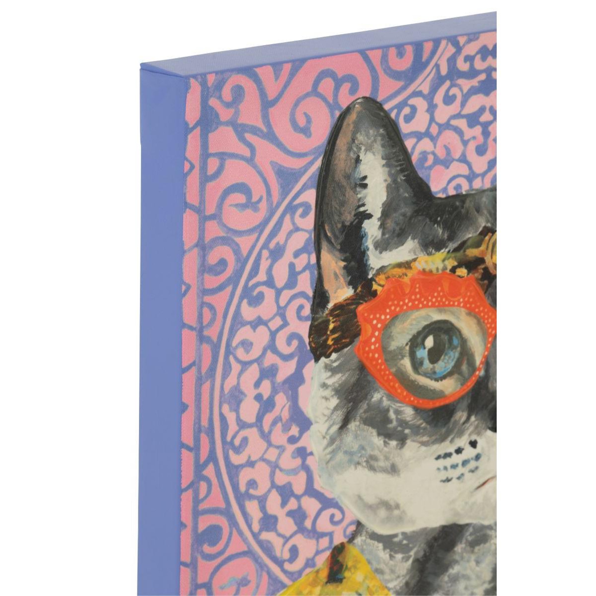 Voir la diapositive 2 : J-LINE Toile déco chat  popart  40x50cm multicolore