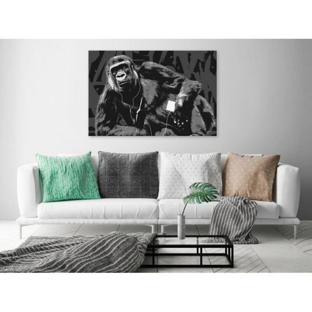 Paris Prix Tableau Imprimé  Pop Art Monkey Narrow Grey