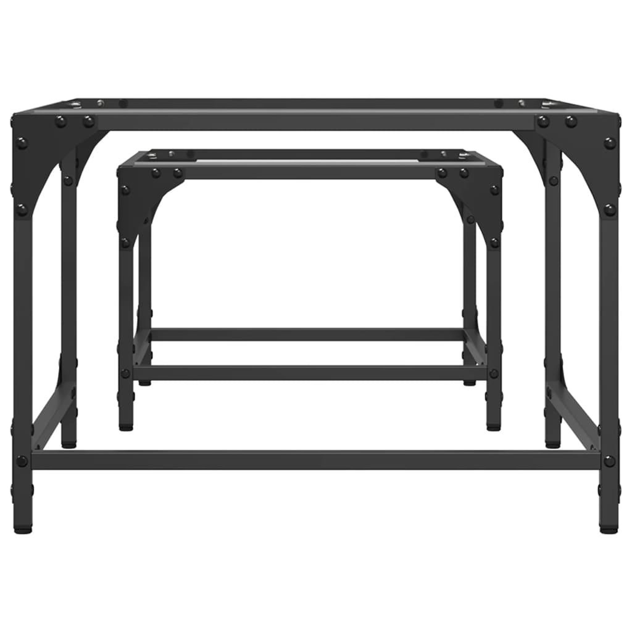 Voir la diapositive 5 : VIDAXL Tables basses gigognes 2 pcs dessus en verre transparent acier