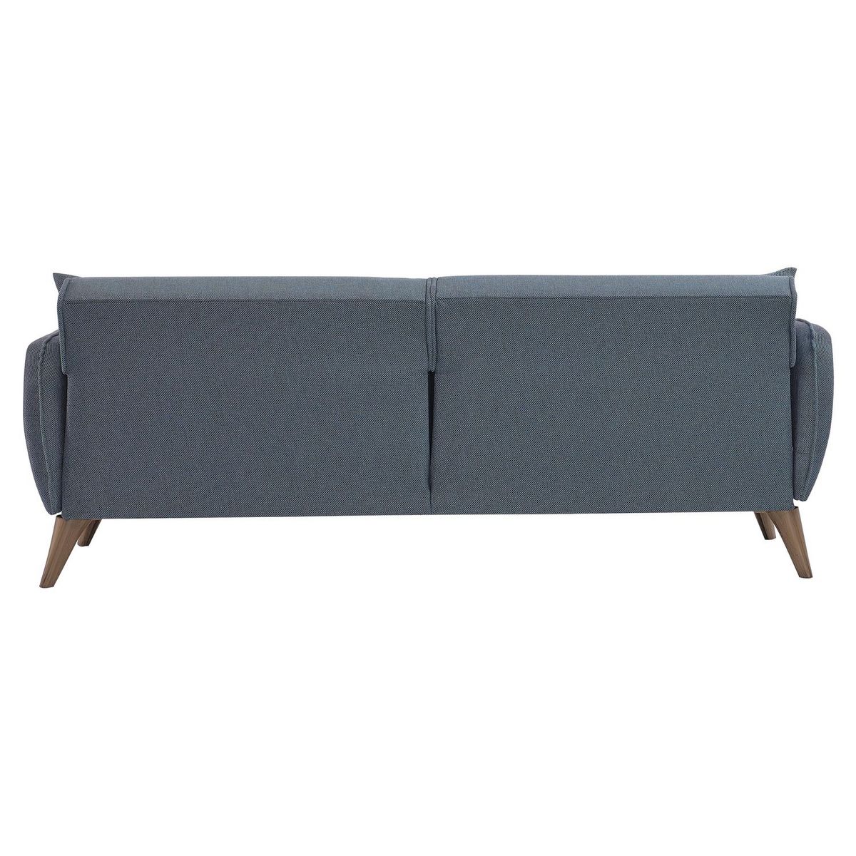 Canapé droit convertible 3 places tissu pieds bois clair BONJO