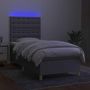Voir la diapositive 4 : VIDAXL Sommier a lattes de lit et matelas et LED Gris clair 80x200 cm