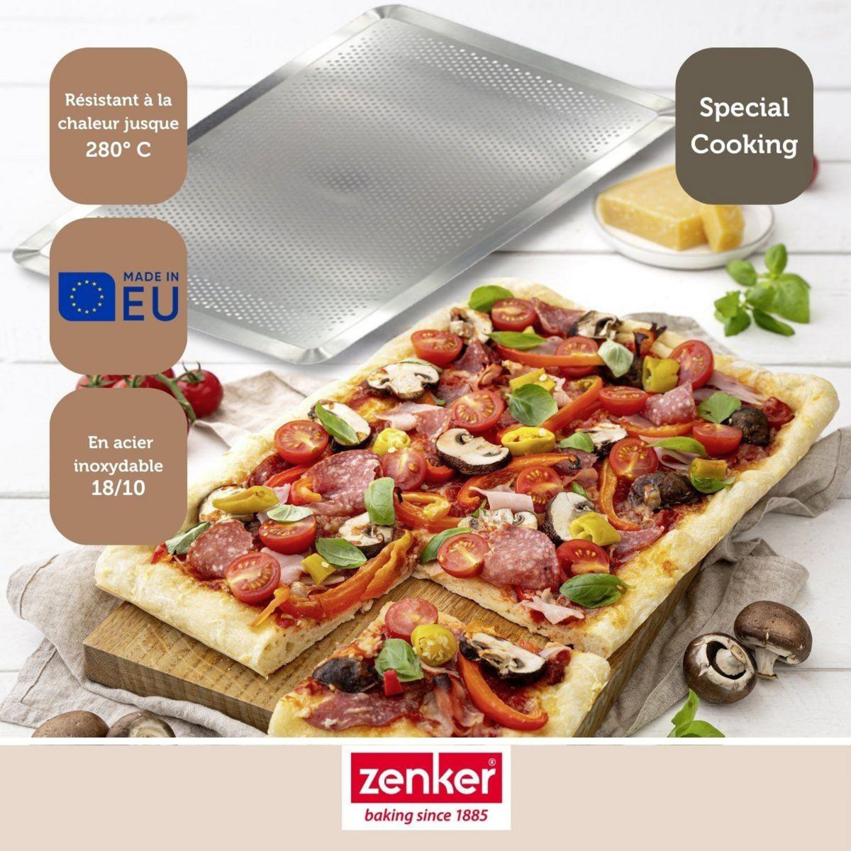 ZENKER Lot de 2 plaques à pâtisserie perforées en aluminium Zenker Special Cooking