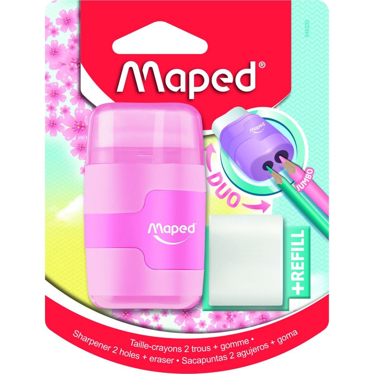 Duo taille-crayons & gomme Maped CONNECT PASTEL
