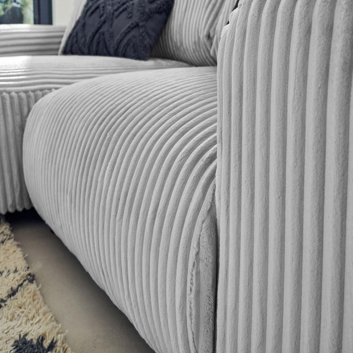 LISA DESIGN Garance - canapé d'angle réversible - 4 places - en velours côtelé grosses côtes