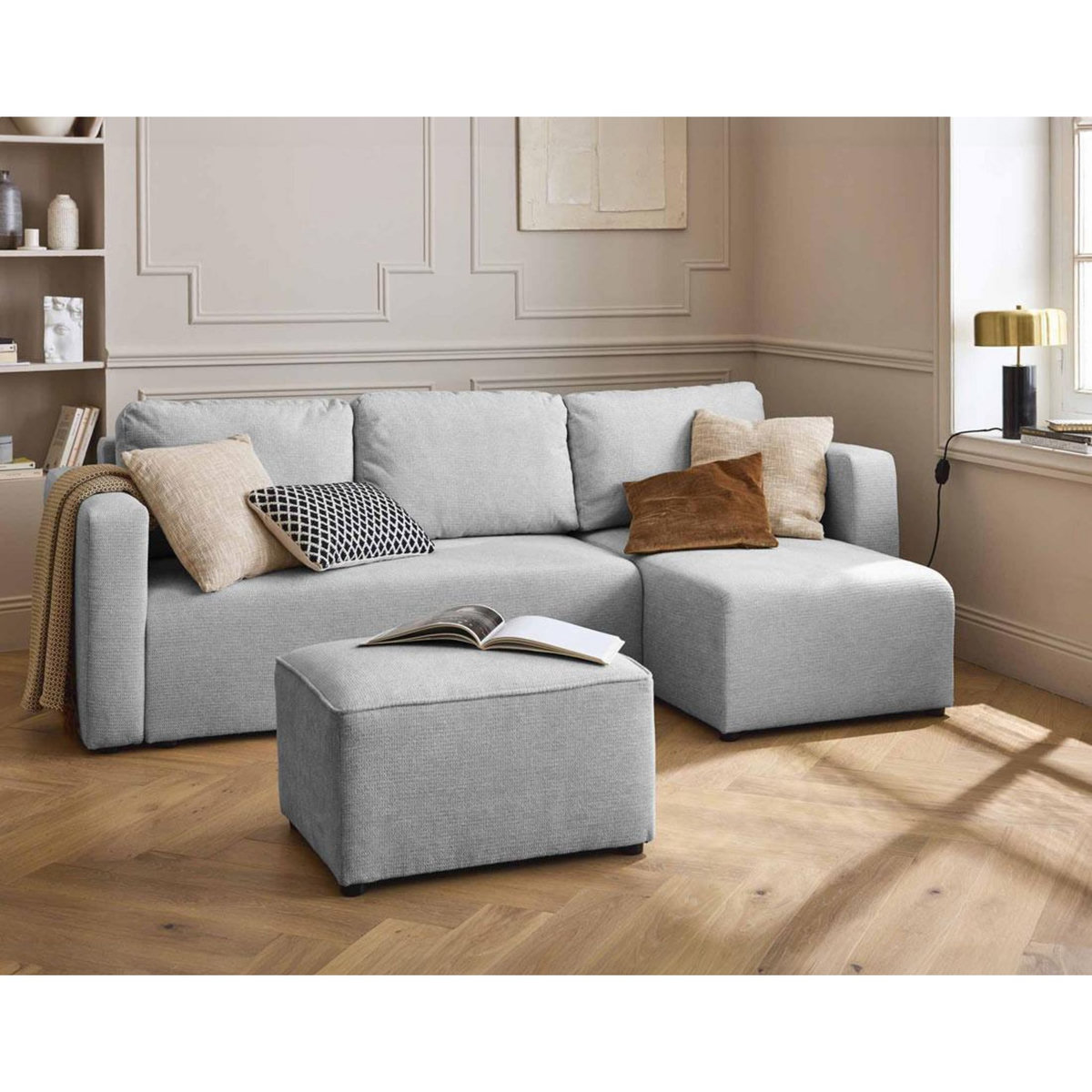 BEST MOBILIER Canopy - pouf - en tissu texturé