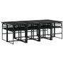 Voir la diapositive 3 : VIDAXL Ensemble a manger de jardin 9pcs coussins noir resine tressee