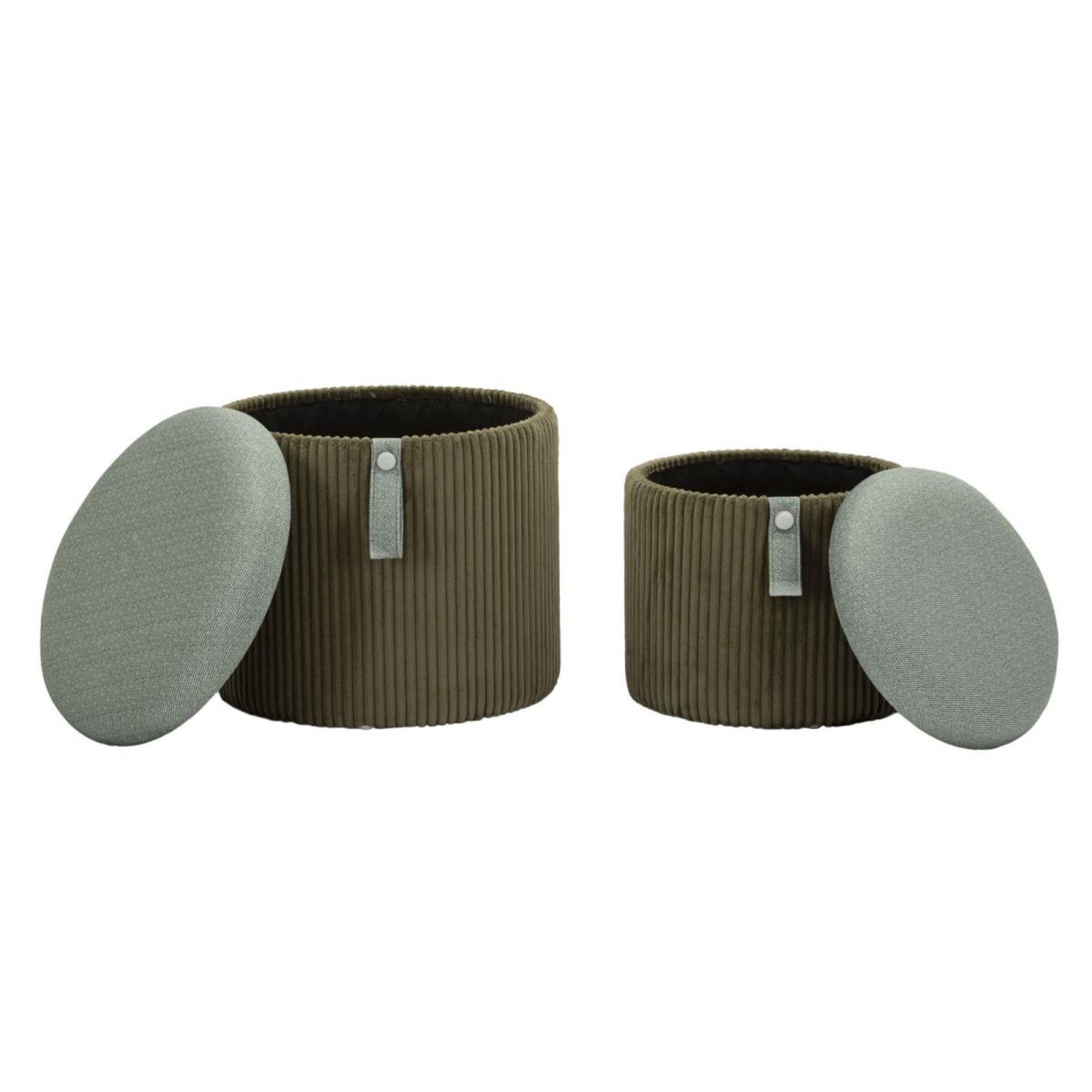 Voir la diapositive 3 : Paris Prix Lot de 2 poufs coffres  bolzano  38cm vert