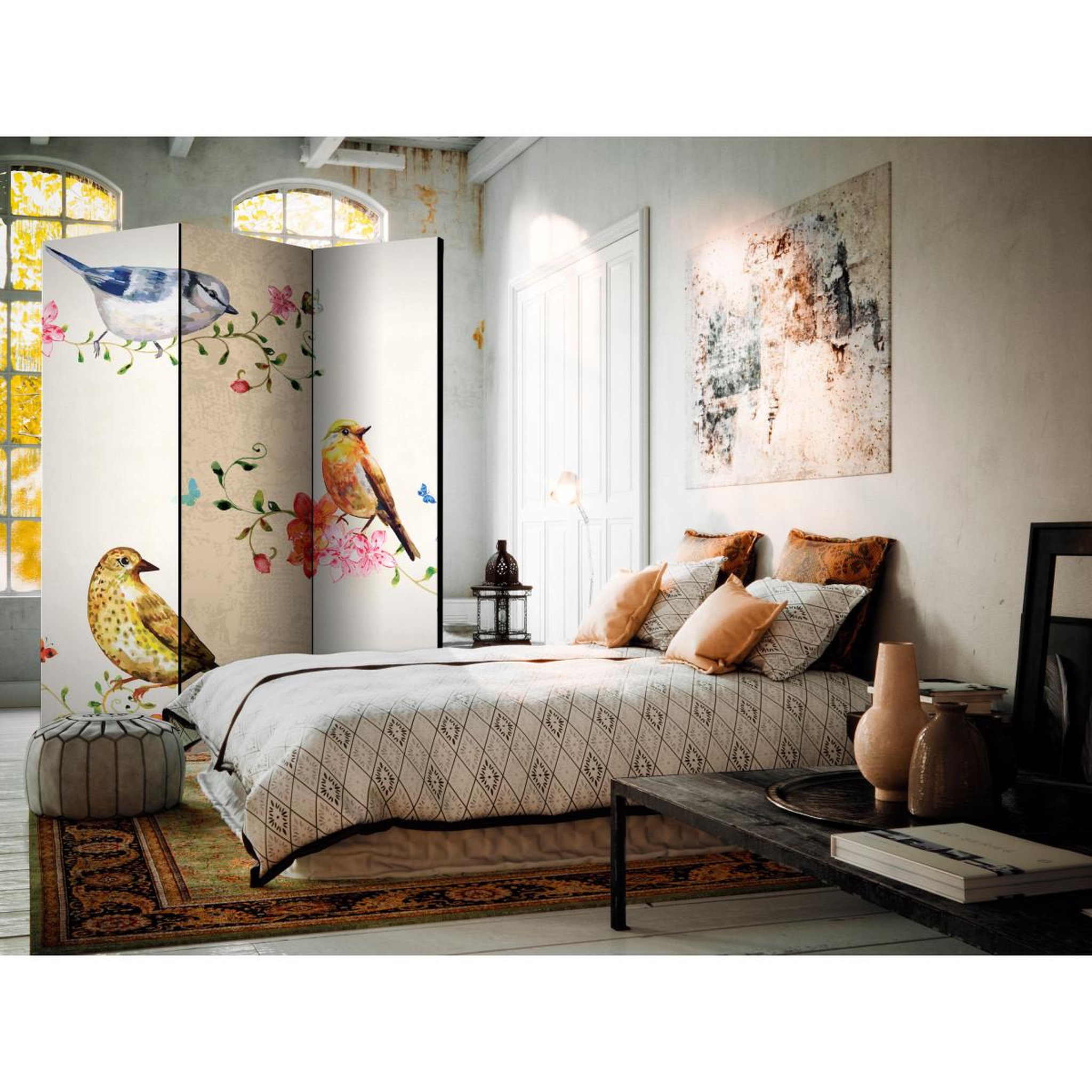 Voir la diapositive 2 : Paris Prix Paravent 3 volets  bird song  135x172cm