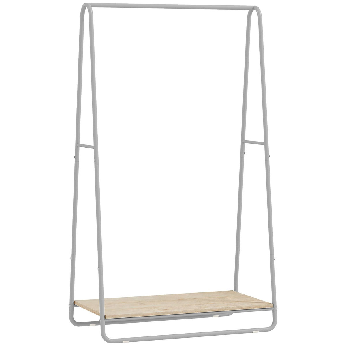 HOMCOM Portant penderie droit métal avec étagère bois 80 x 44 x 140 cm