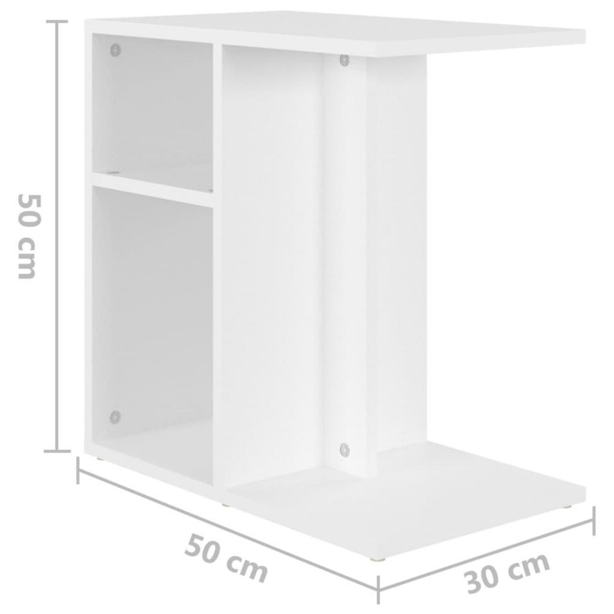 VIDAXL Table d'appoint Blanc 50x30x50 cm Bois d'ingenierie