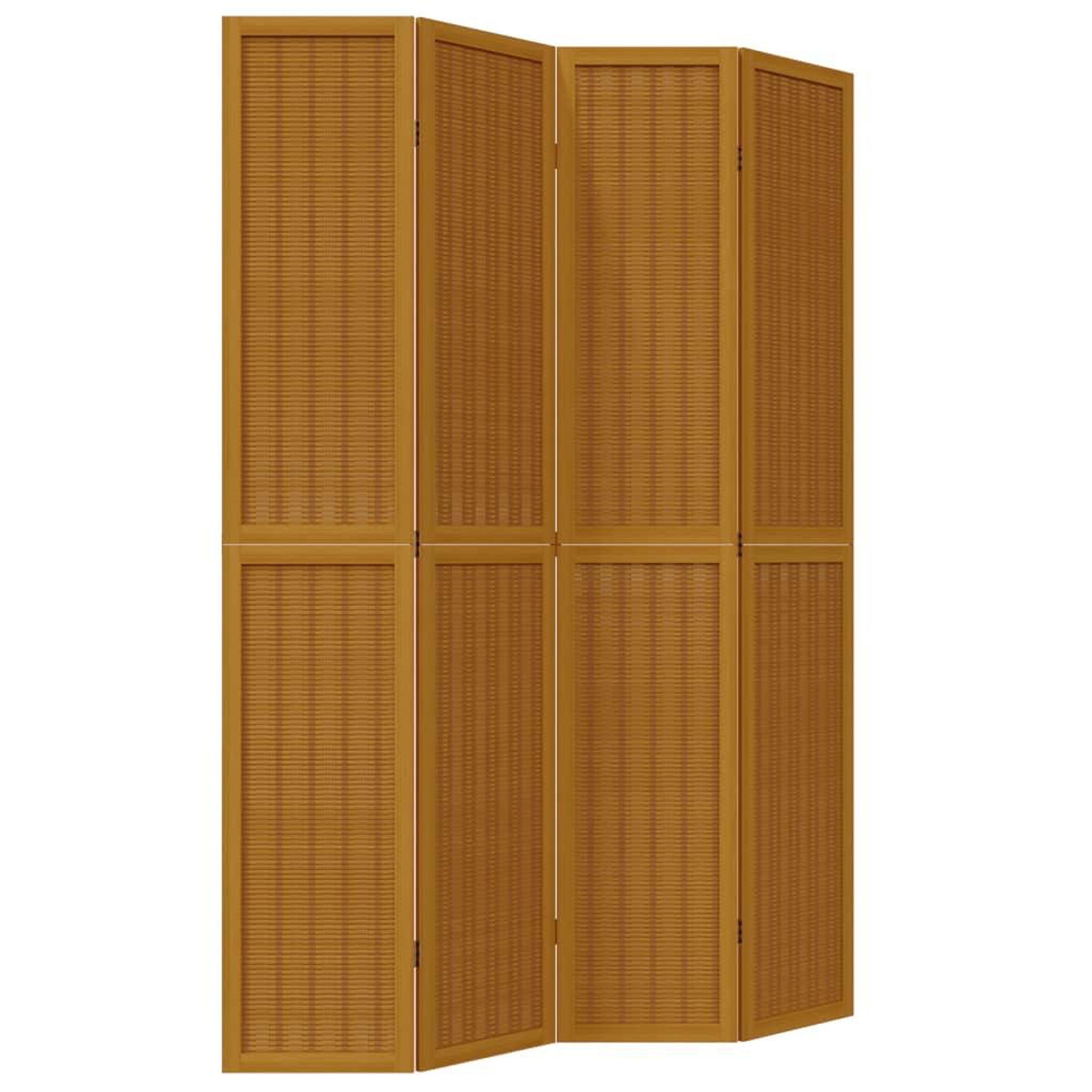 Voir la diapositive 2 : VIDAXL Cloison de separation 4 panneaux marron bois paulownia massif