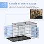 Voir la diapositive 5 : PAWHUT Cage de transport pliante pour chien poignée, plateau amovible, coussin fourni 76 x 53 x 57 cm noir