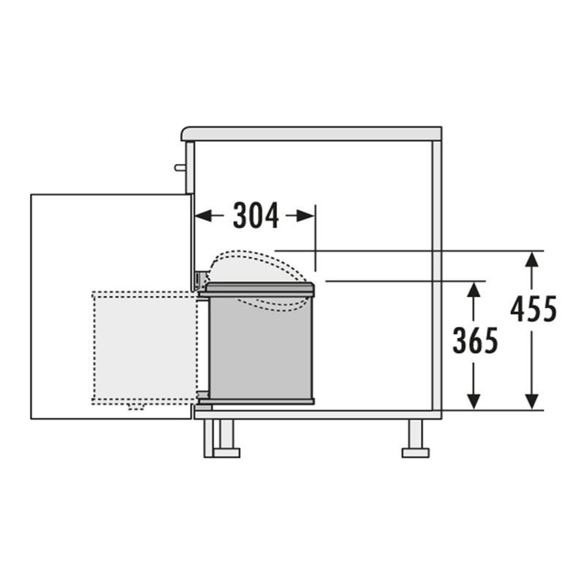 Voir la diapositive 5 : HAILO Poubelle encastrable pour porte battante 15l hailo as mono