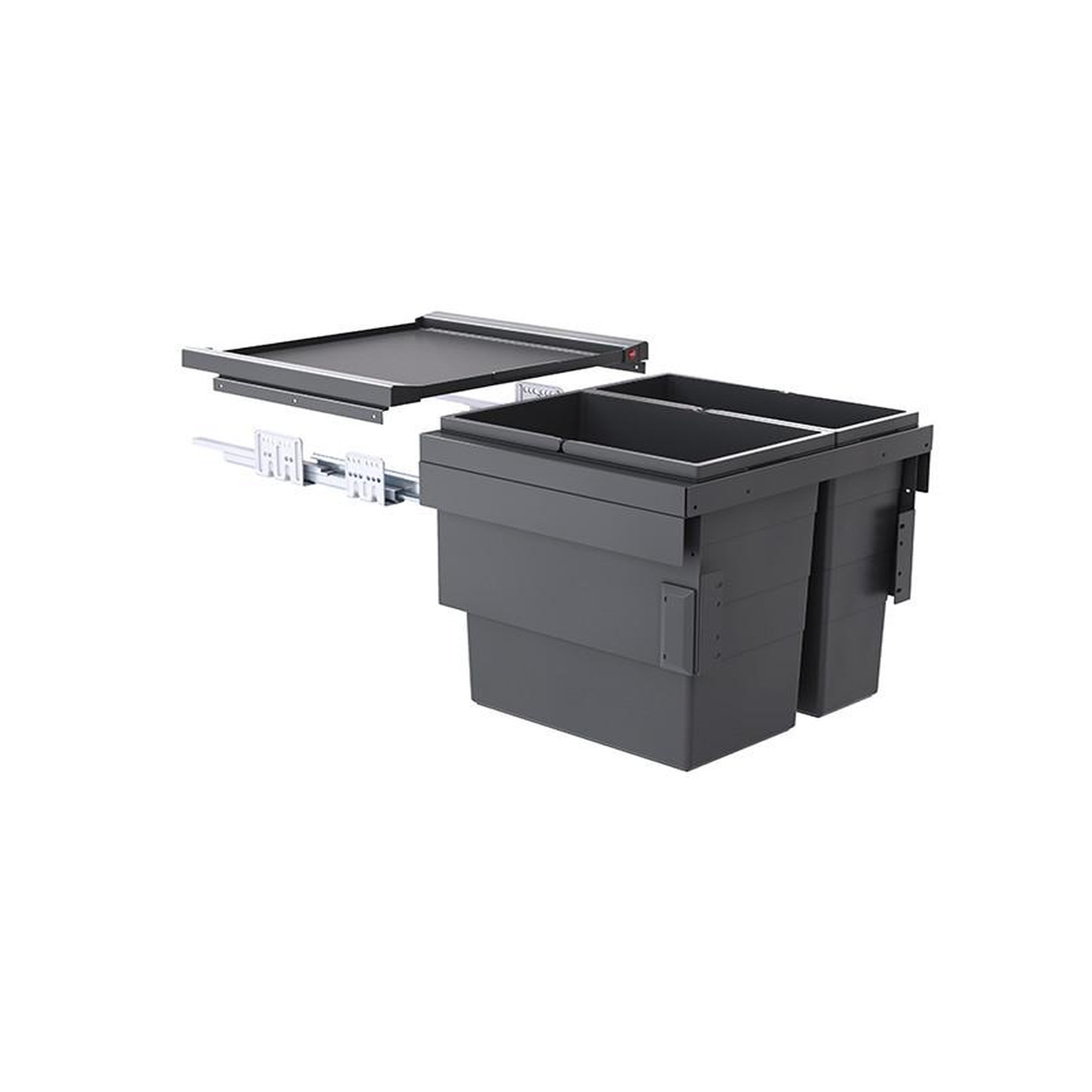 HAILO Poubelle de cuisine tri sélectif 2 bacs encastrable 46l (28+18) hailo cargo synchro