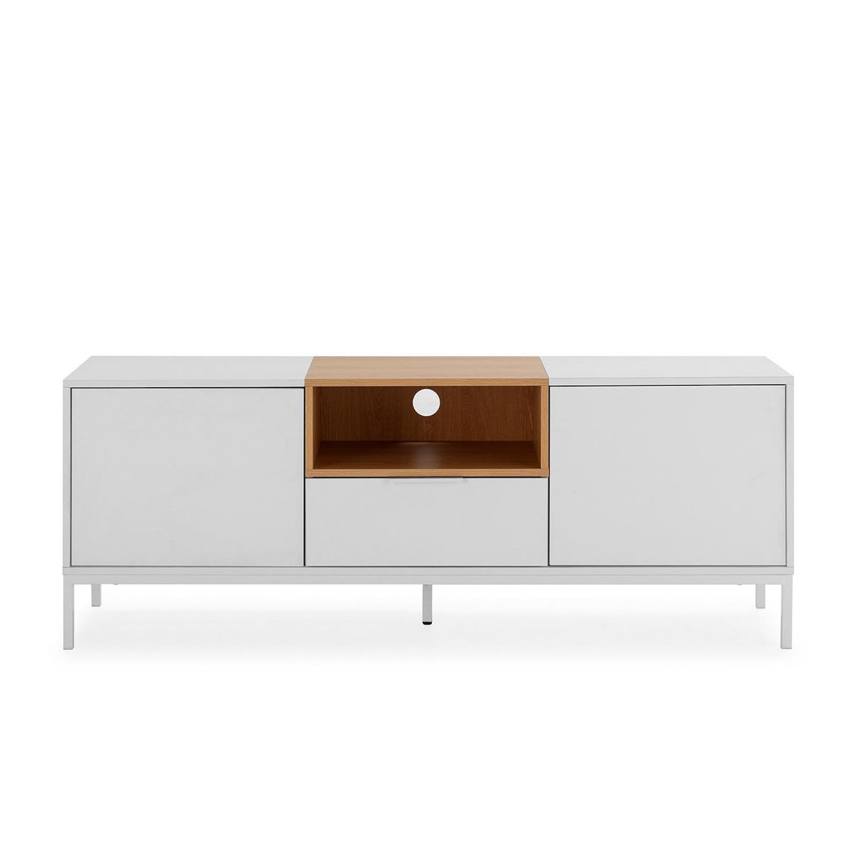 VS VENTA-STOCK Meuble Tv Nieve 2 portes 1 tiroir couleur Blanc