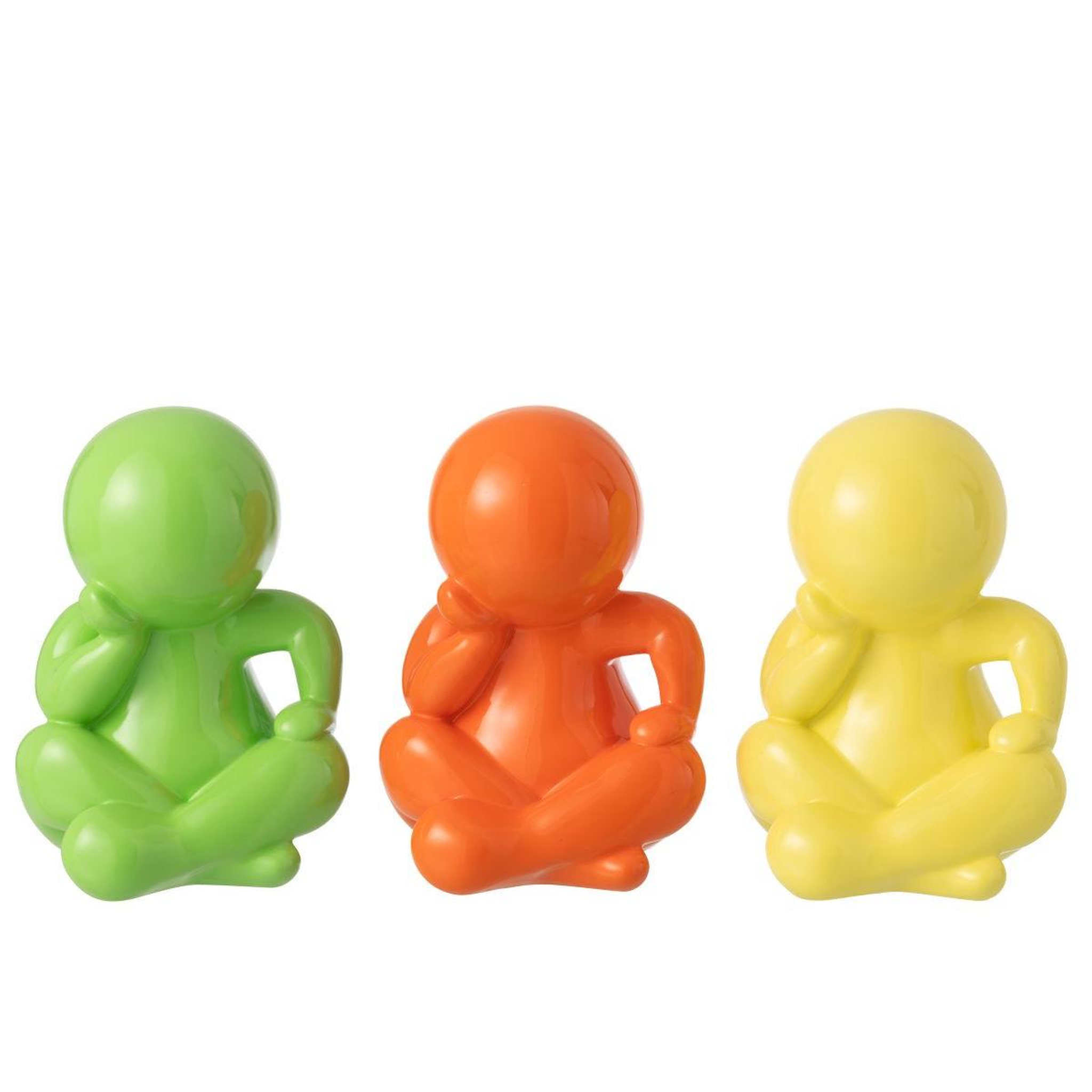 Voir la diapositive 5 : J-LINE Statuette déco unie  marcel  35cm orange foncé