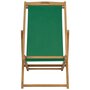 VIDAXL Chaise de plage pliable Bois de teck solide Vert