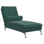 Voir la diapositive 2 : VIDAXL Chaise longue de massage avec traversin vert fonce velours