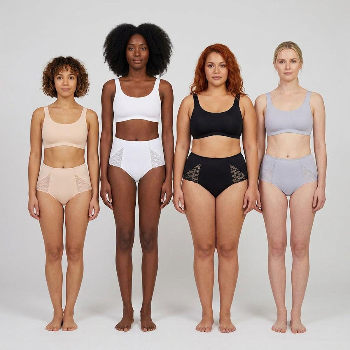 OZABI OZABI Pack de Culottes Femme Gainantes Dentelle Invisible – Lot de 4