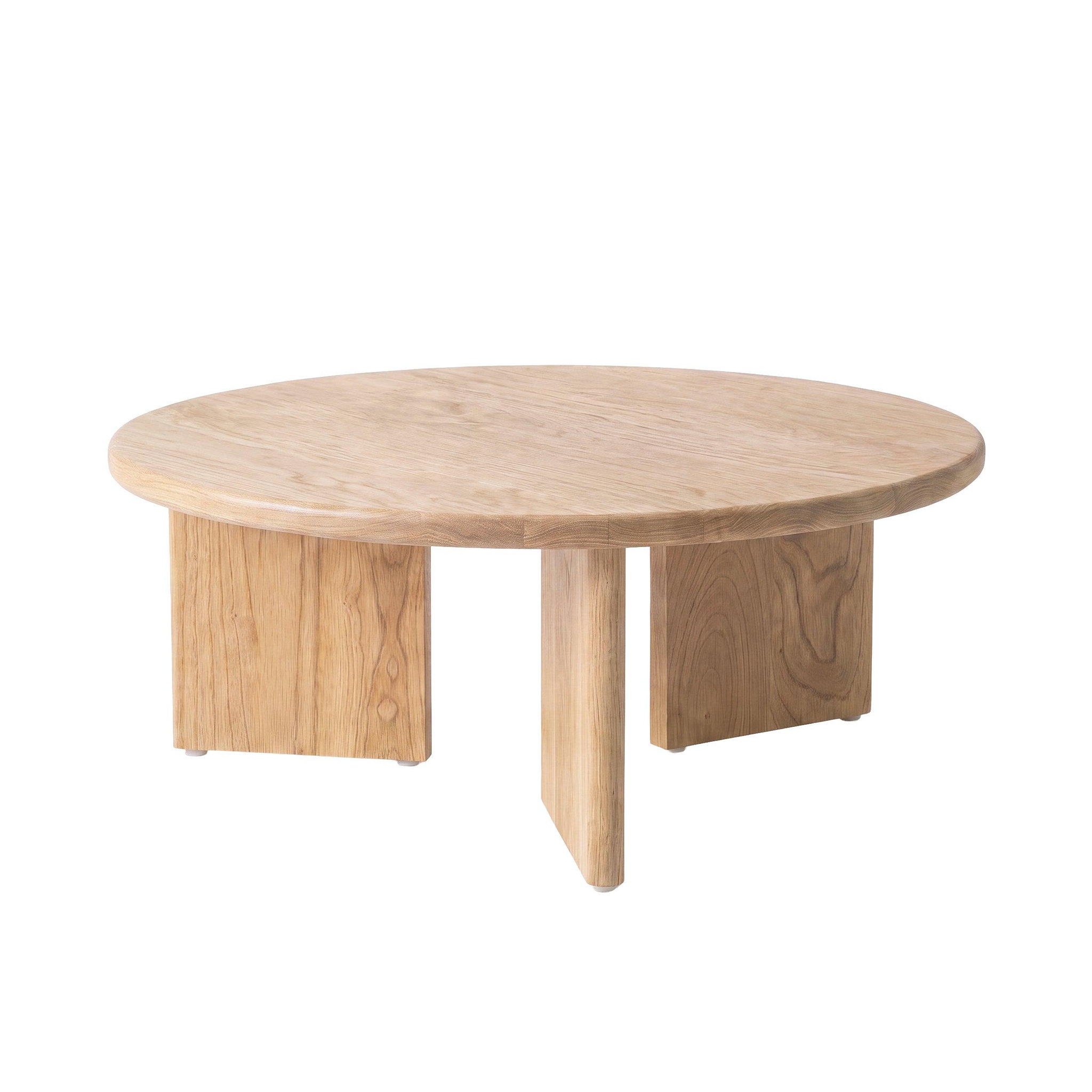 MAISON PAVANE Table basse ronde en bois massif de mindi-galia