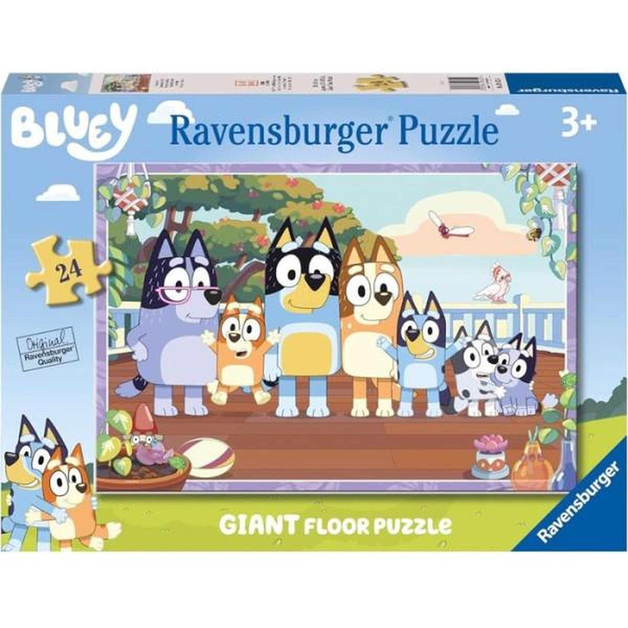 RAVENSBURGER Puzzle giant 24 pieces, moment en famille/bluey, des3 ans, aventure, 05622, ravensburger
