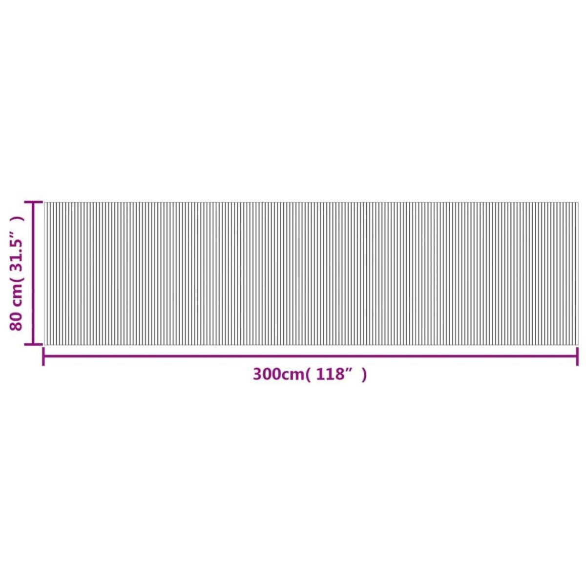 VIDAXL Tapis rectangulaire marron fonce 80x300 cm bambou