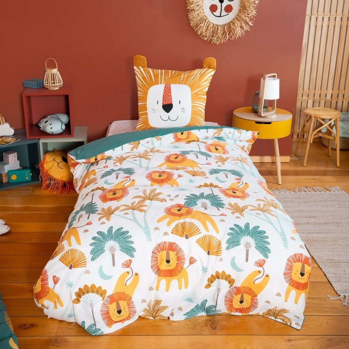 COTE DECO Housse de couette 140x200 + 1 taie Grou microfibre