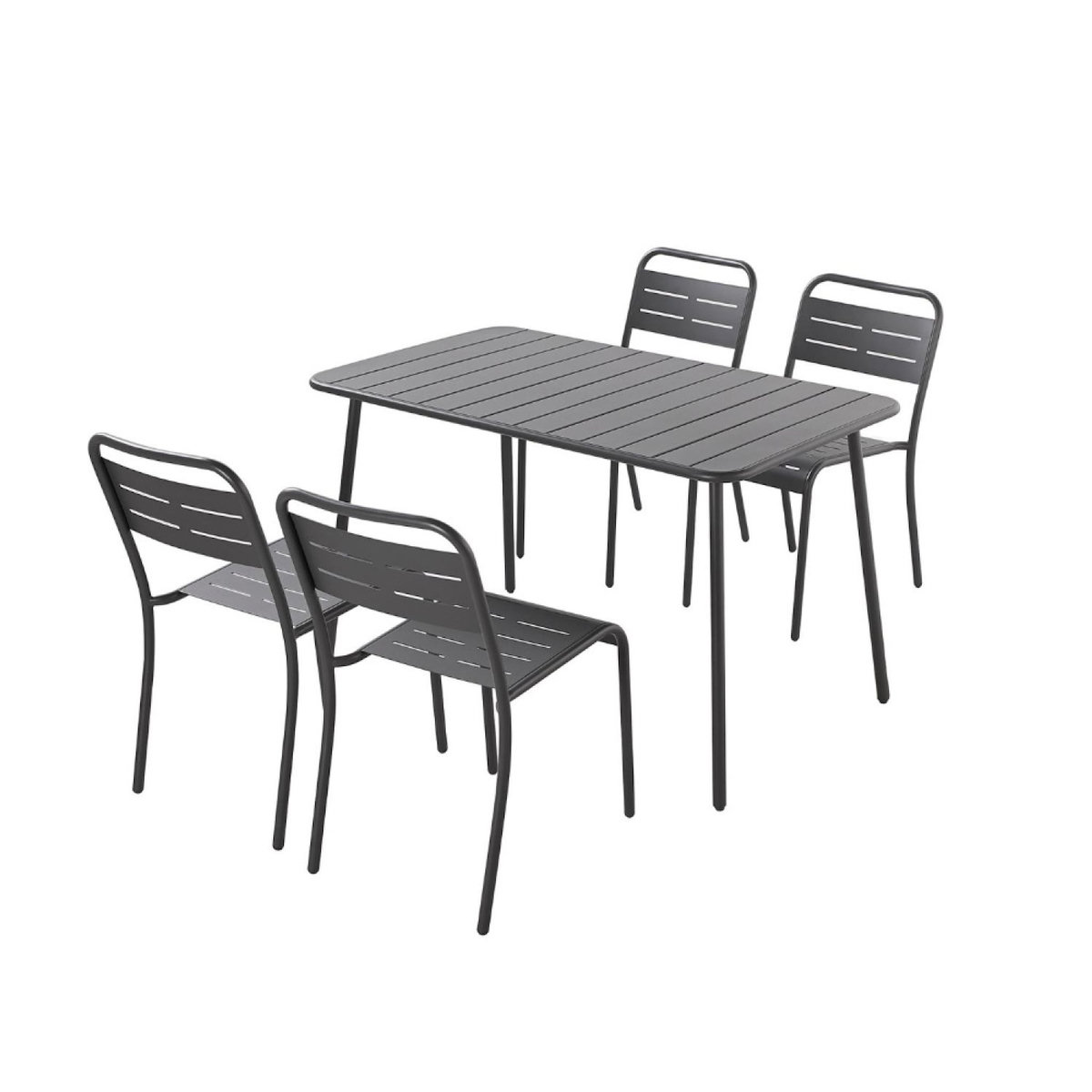 CONCEPT USINE Ensemble table de jardin 120 cm et 4 chaises BERGAME