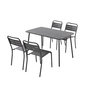 Voir la diapositive 1 : CONCEPT USINE Ensemble table de jardin 120 cm et 4 chaises BERGAME