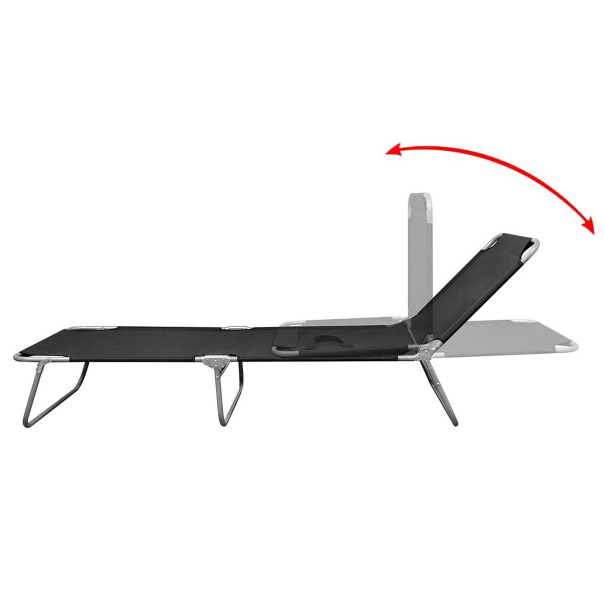 Voir la diapositive 3 : VIDAXL Chaise longue pliable acier enduit de poudre noir