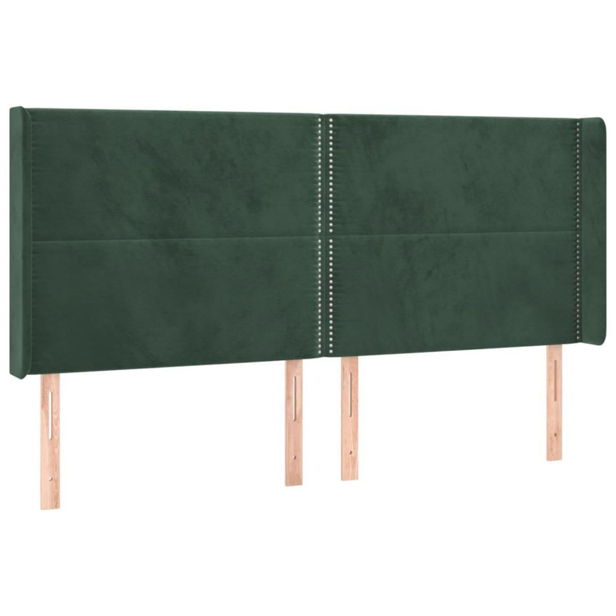 VIDAXL Tete de lit avec oreilles Vert fonce 203x16x118/128 cm Velours