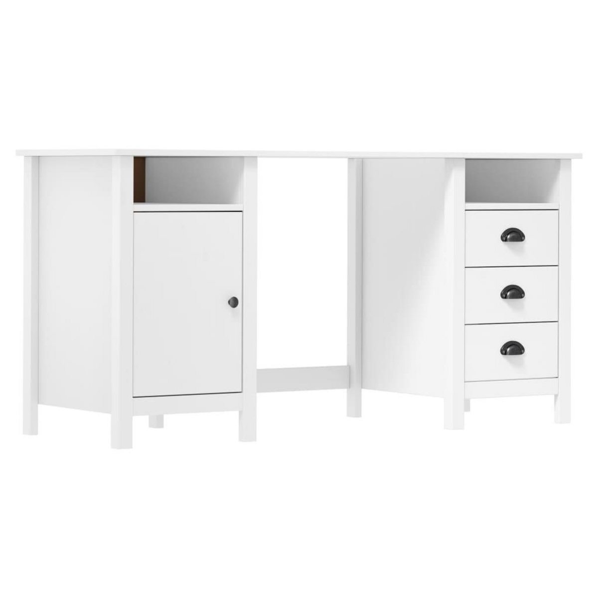 VIDAXL Bureau Hill Blanc 150x50x74 cm Bois de pin solide