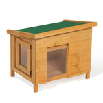 ID MARKET Maison pour chat niche en bois avec porte basculante à lamelles
