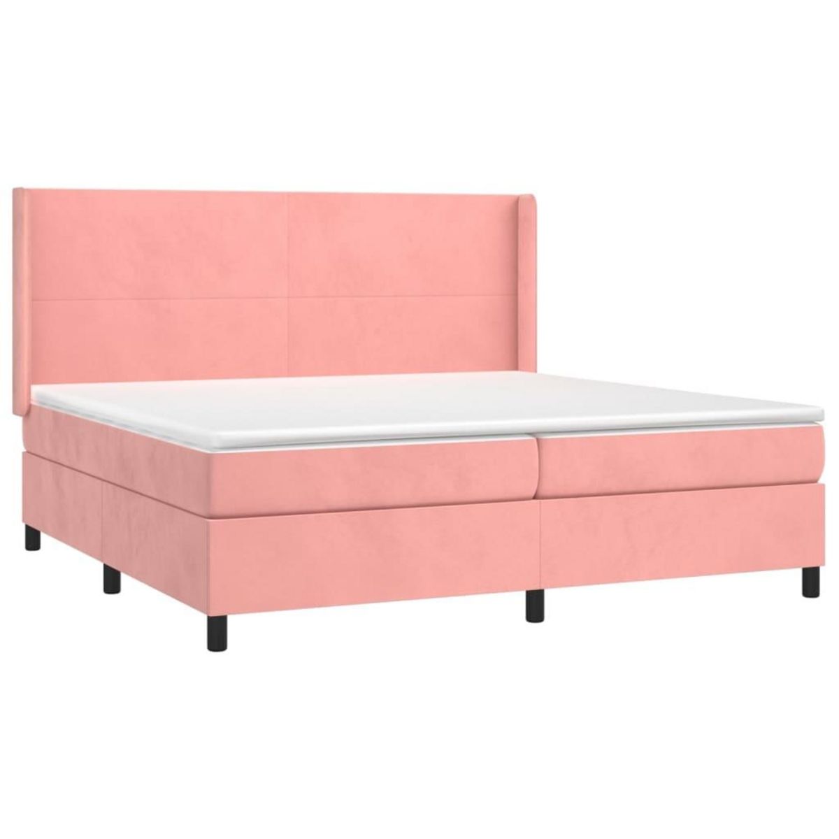 VIDAXL Sommier a lattes de lit avec matelas Rose 200x200 cm Velours
