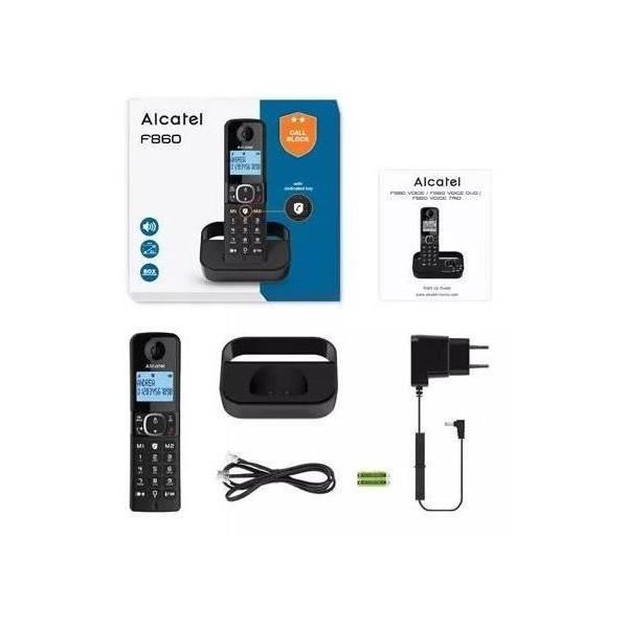 Voir la diapositive 6 : Alcatel Téléphone sans fil f860 solo noir