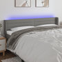Voir la diapositive 1 : VIDAXL Tete de lit a LED Gris fonce 163x16x78/88 cm Tissu