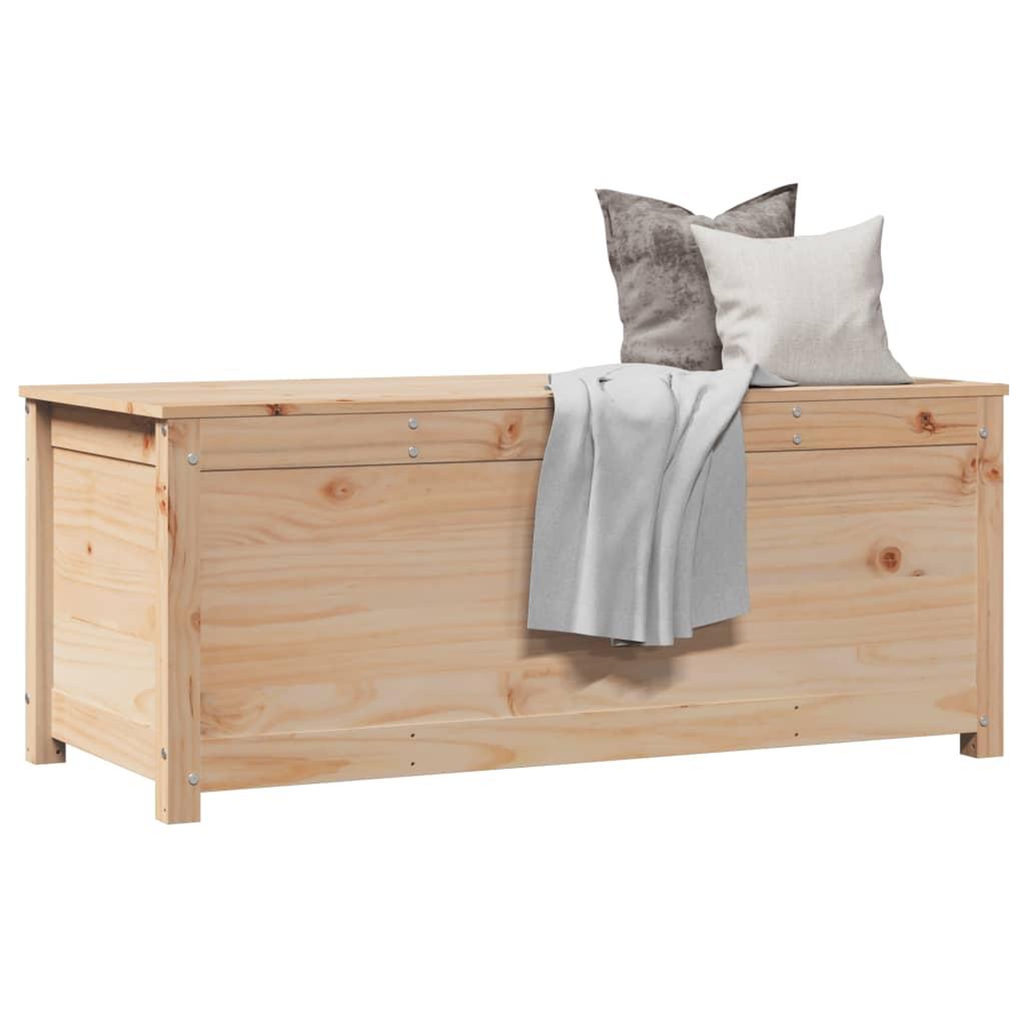 Voir la diapositive 4 : VIDAXL Boîte de rangement 110x50x45,5 cm Bois massif de pin