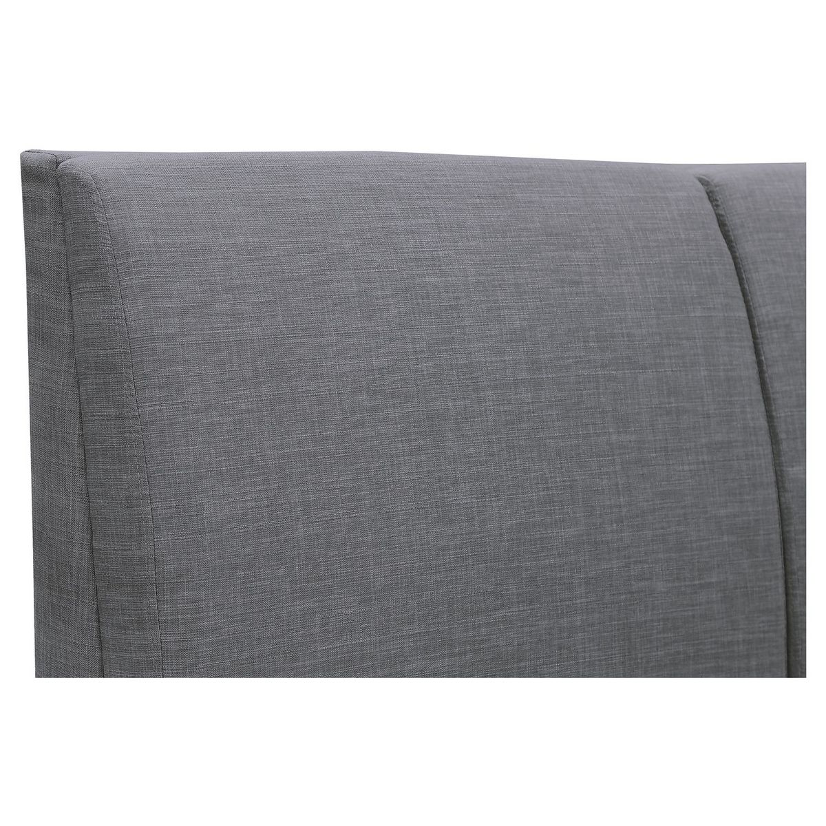 Lit coffre avec sommier relevable et tête de lit effet coussins en tissu gris foncé 140x200 cm EMMANUEL