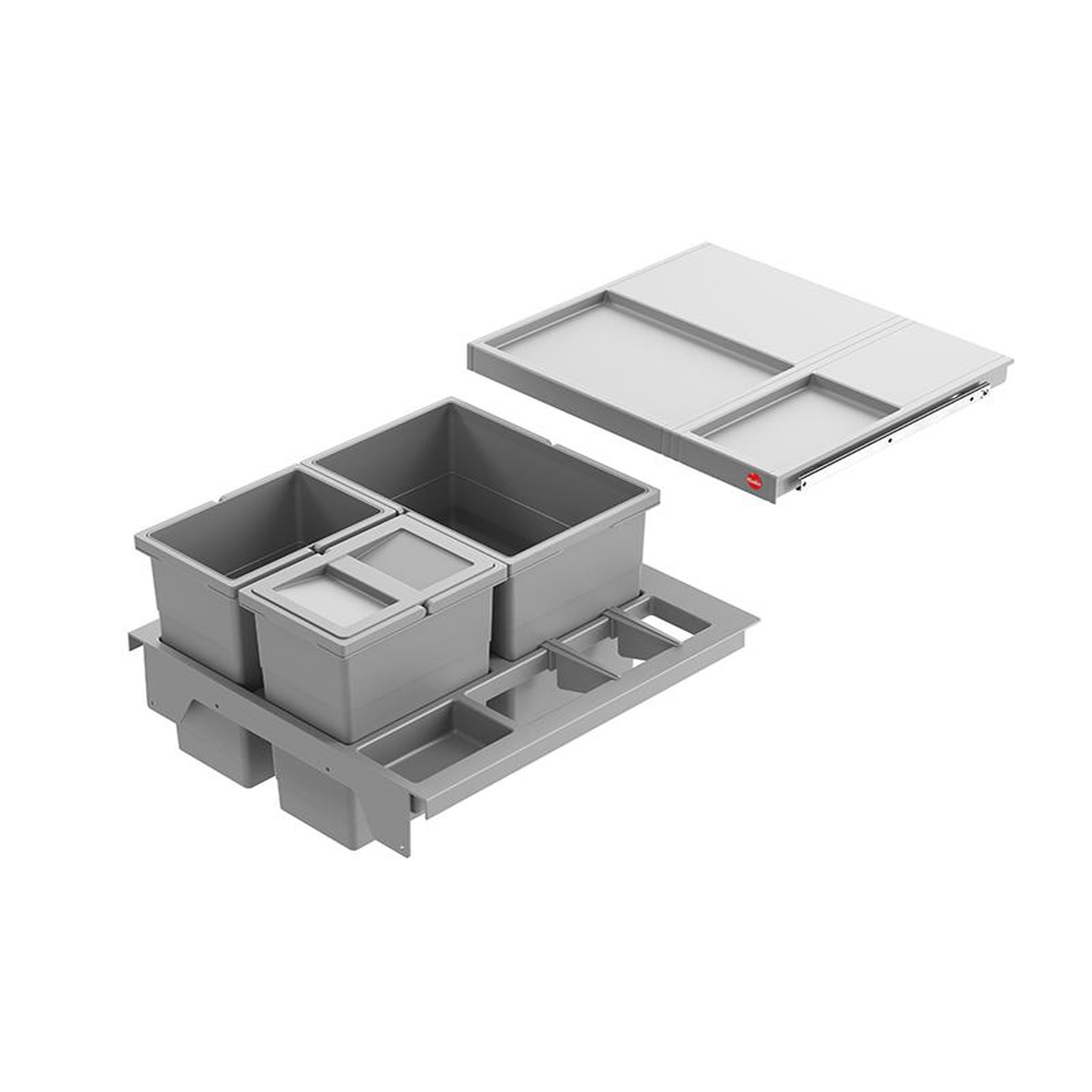 HAILO Poubelle de cuisine encastrable pour meuble coulissant 34L Hailo Separato K 500