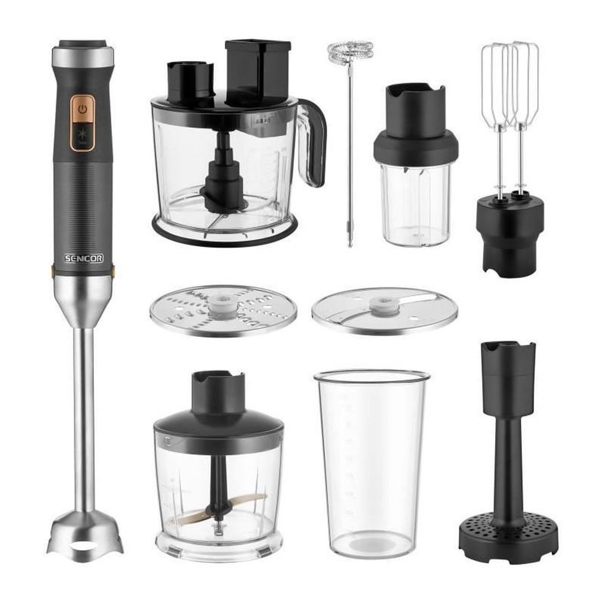 Voir la diapositive 2 : SENCO Mixeur plongeant 7 en 1 - SENCOR - SHB6552BK - 1500 W - Noir