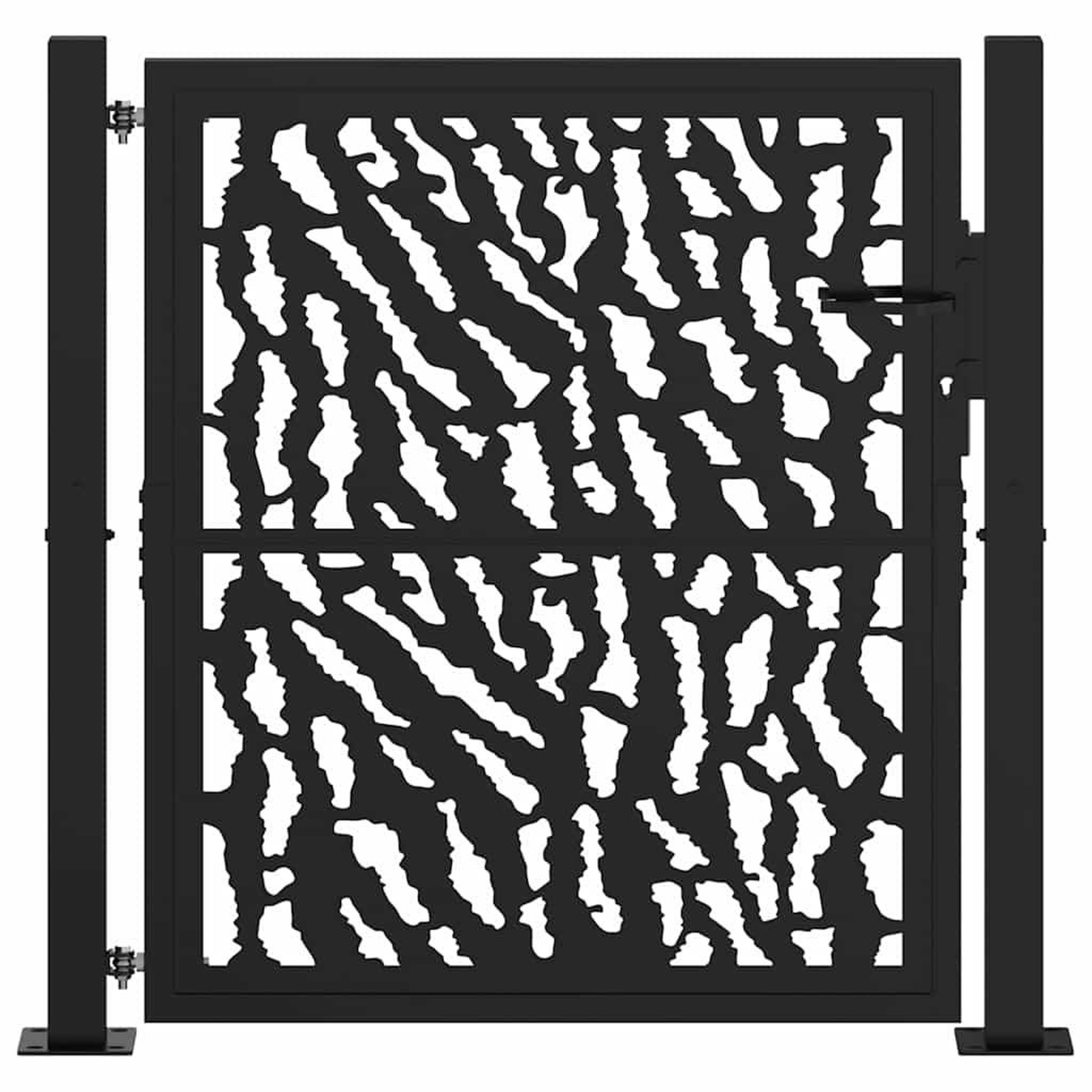 Voir la diapositive 3 : VIDAXL Portail de jardin noir 105x106 cm acier conception de traces
