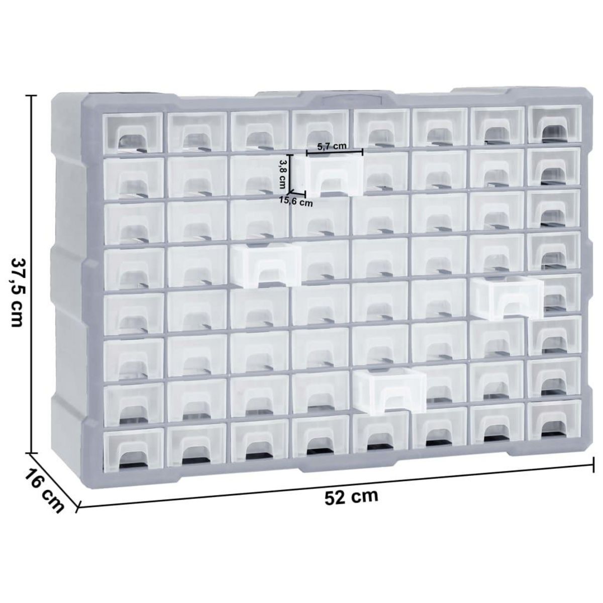 VIDAXL Organisateur multi-tiroirs avec 64 tiroirs 52x16x37,5 cm