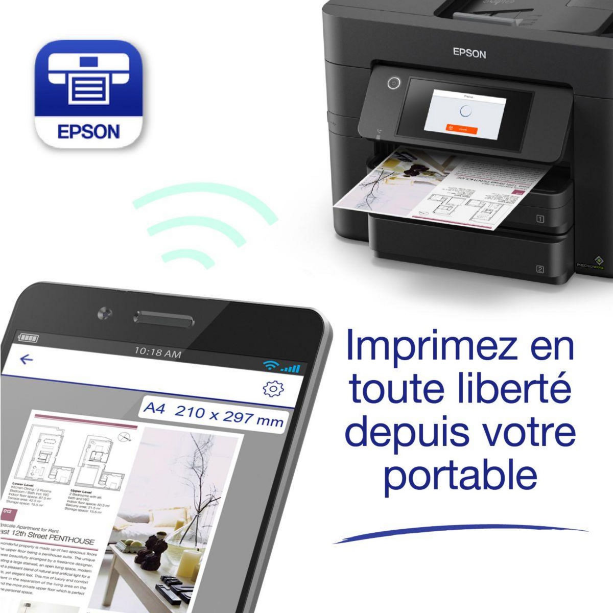 Epson Imprimante jet d'encre WorkForce WF-4830DTWF