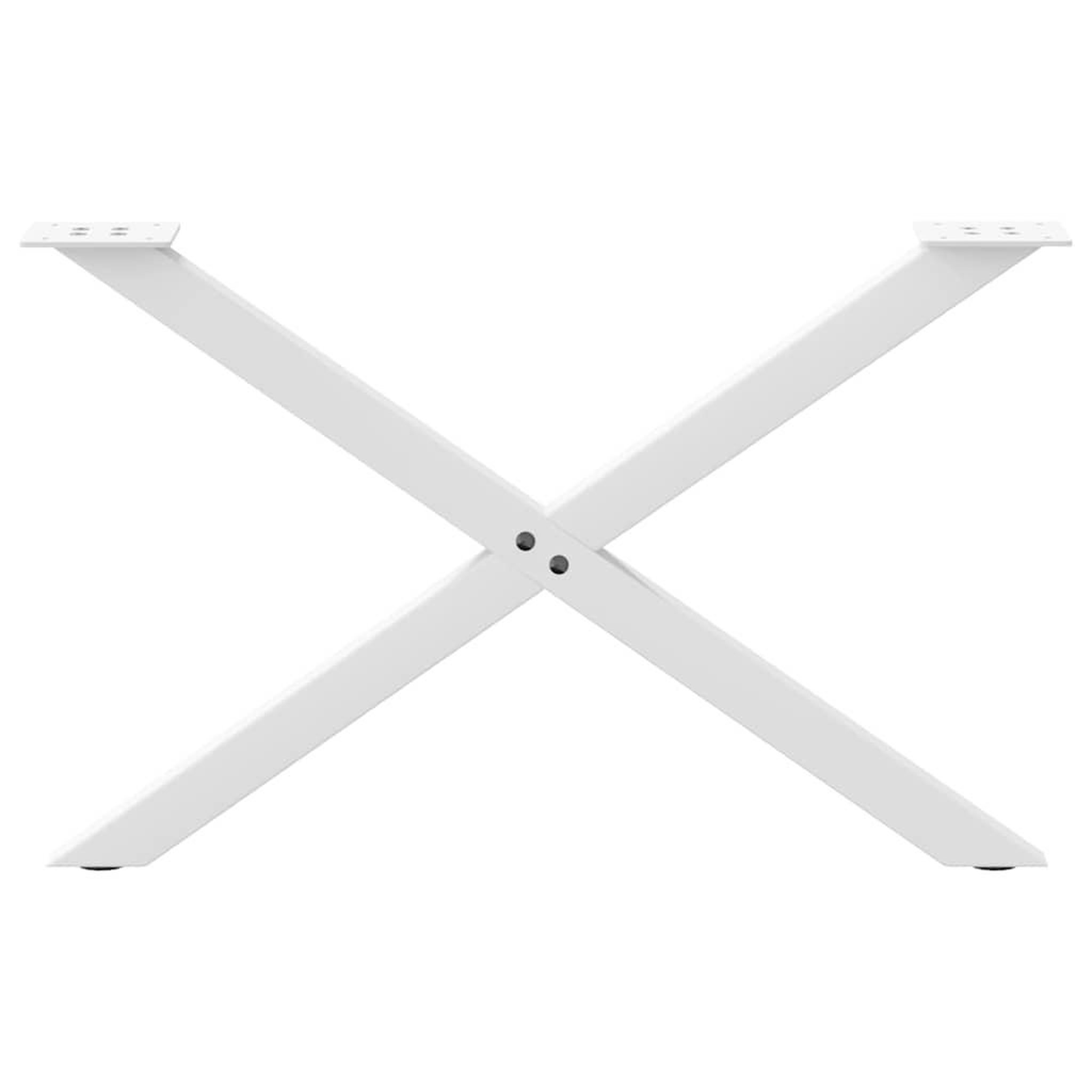 Voir la diapositive 4 : VIDAXL Pieds de table basse forme de X 2 pcs blanc 70x(42-43) cm acier