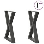 VIDAXL Pieds de table a manger 2 pcs anthracite 50x(72-73,3)cm