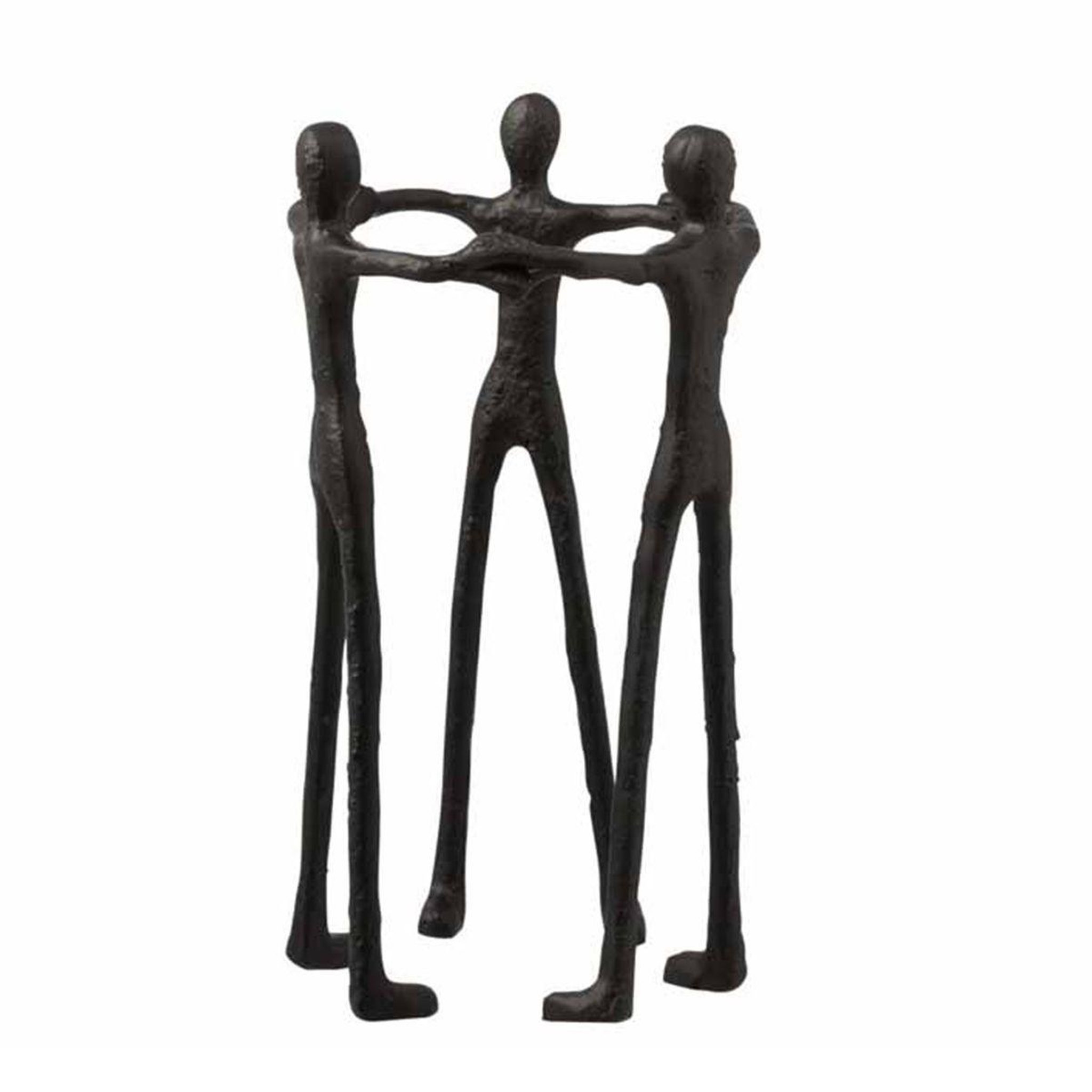 J-LINE Statue déco  3 personnes en cercle  36cm noir
